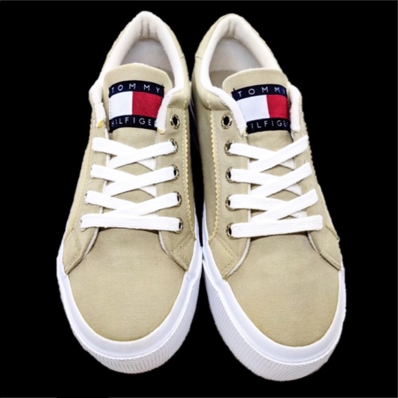 tommy jeans canvas flatform trainers